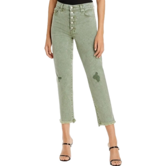 7 For All Mankind Button Fly  Jeans, Women's High Waist Crop Straight, 27 - Picture 1 of 12
